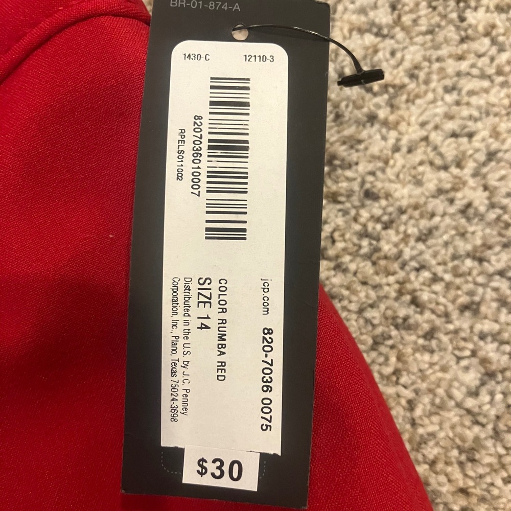 Worthington Womens Red Pencil Skirt Size 14 NWT Career Lined Wardrobe Basic - Picture 4 of 9